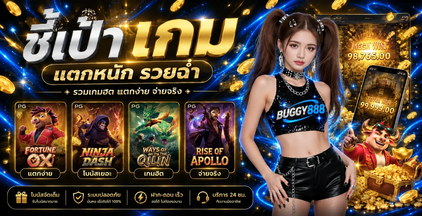 BUGGY888 สล็อต PG พร้อม Fortune Ox และเกมยอดนิยม